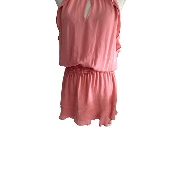 PARKER Carnation Pink Drop Waist Ruffle Dress Size Medium - Picture 5 of 7